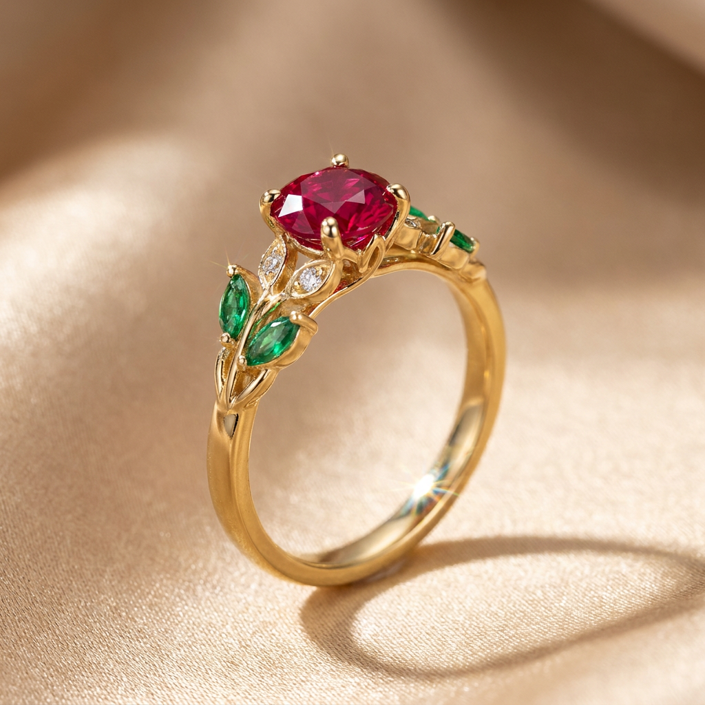 Rosa Eterna - Ruby, Esmeralda y diamante