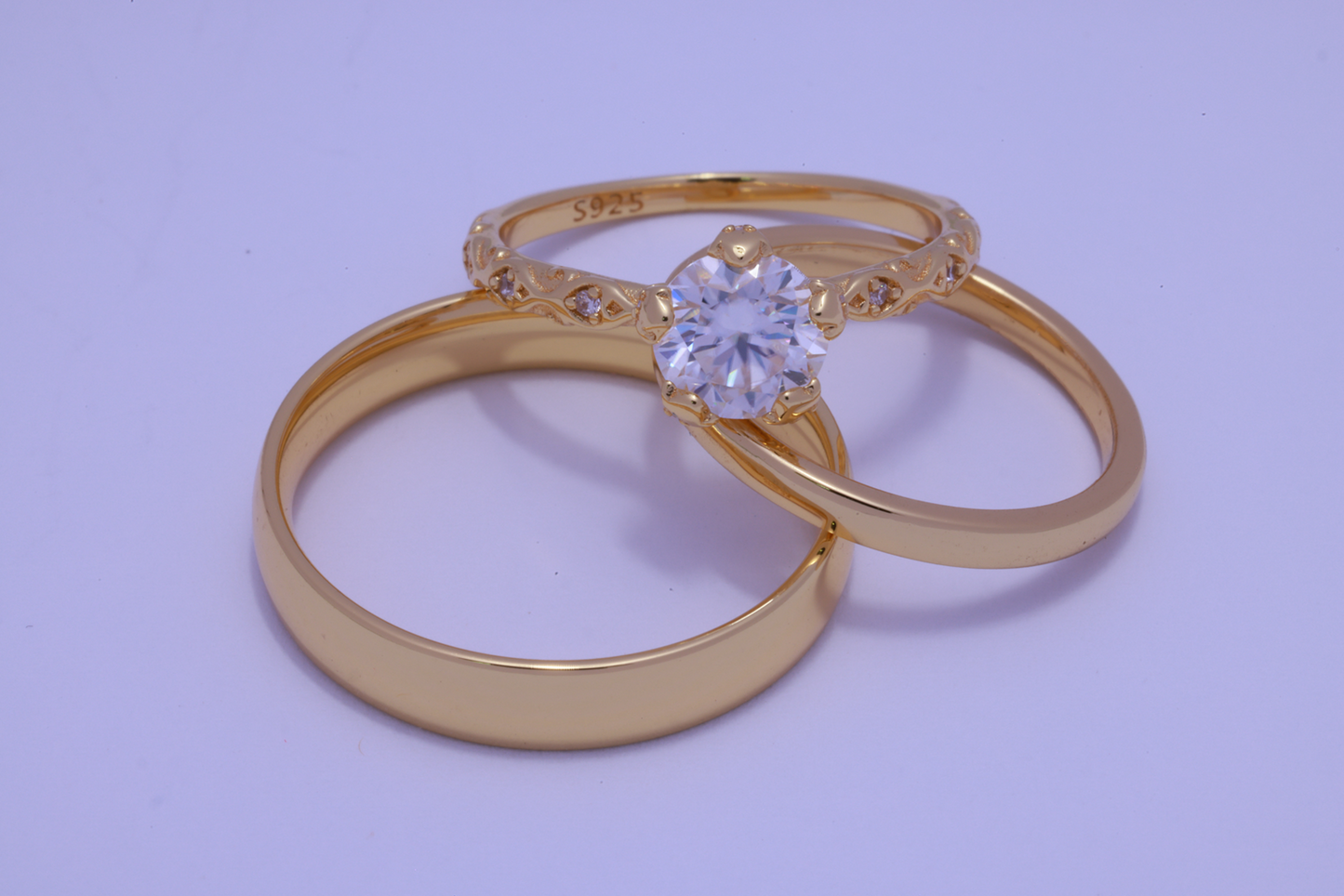 Trio de boda Jardin de promesas - Oro solido