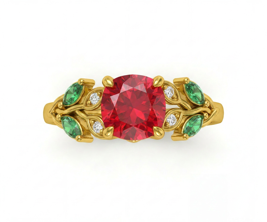 Rosa Eterna - Ruby, Esmeralda y diamante