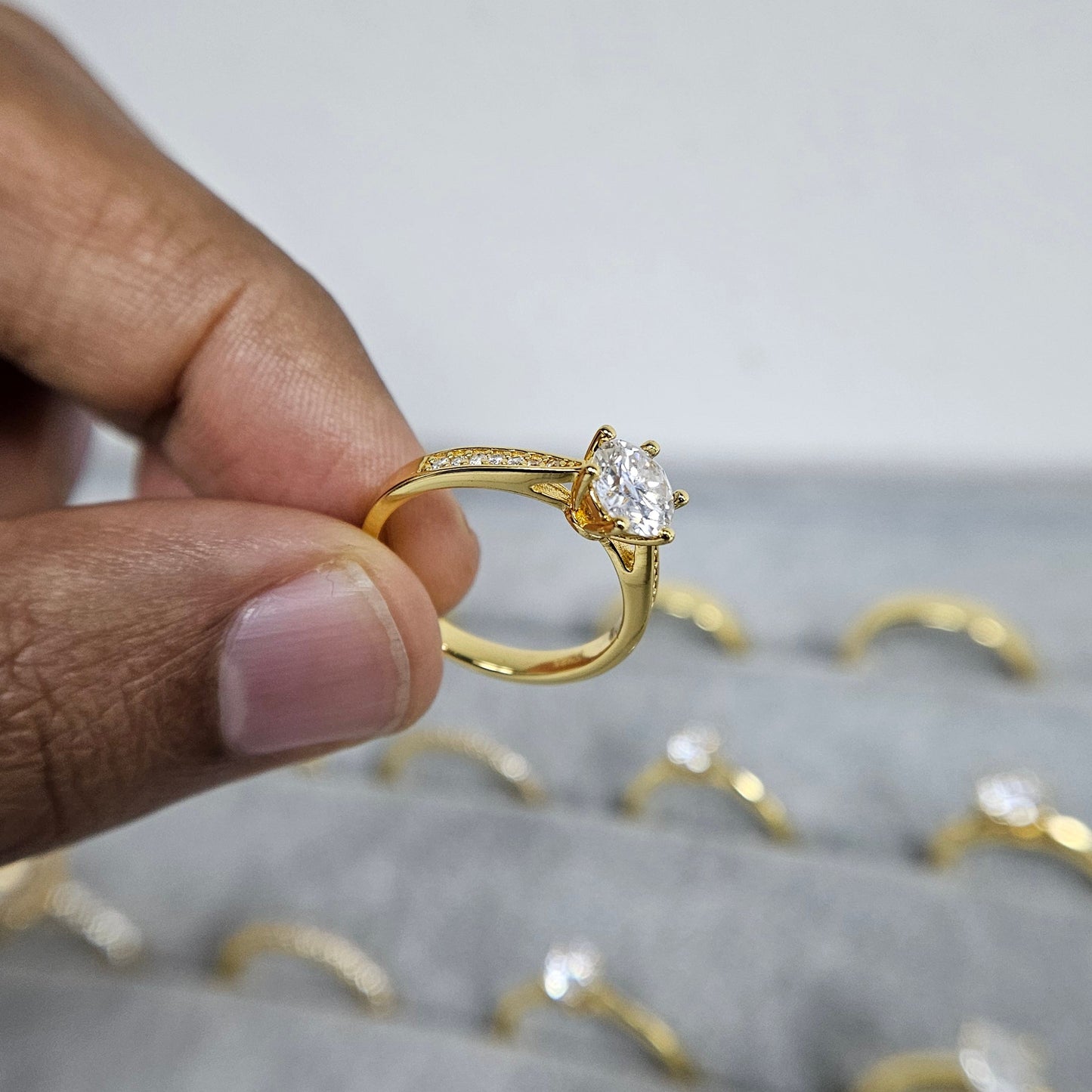 Nexo radiante - Plata con baño de oro vermeil - Moissanita 1CT