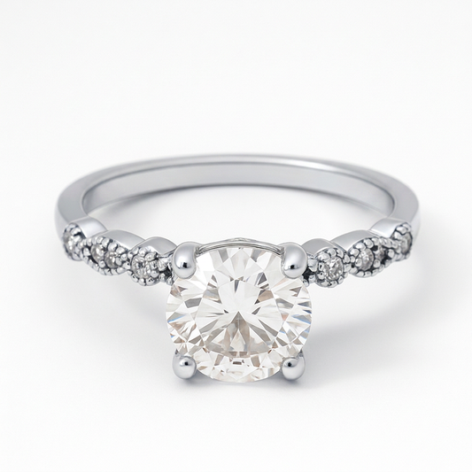 Anillo de compromiso Eco de Ternura con circonia en plata 925 — SilverShine