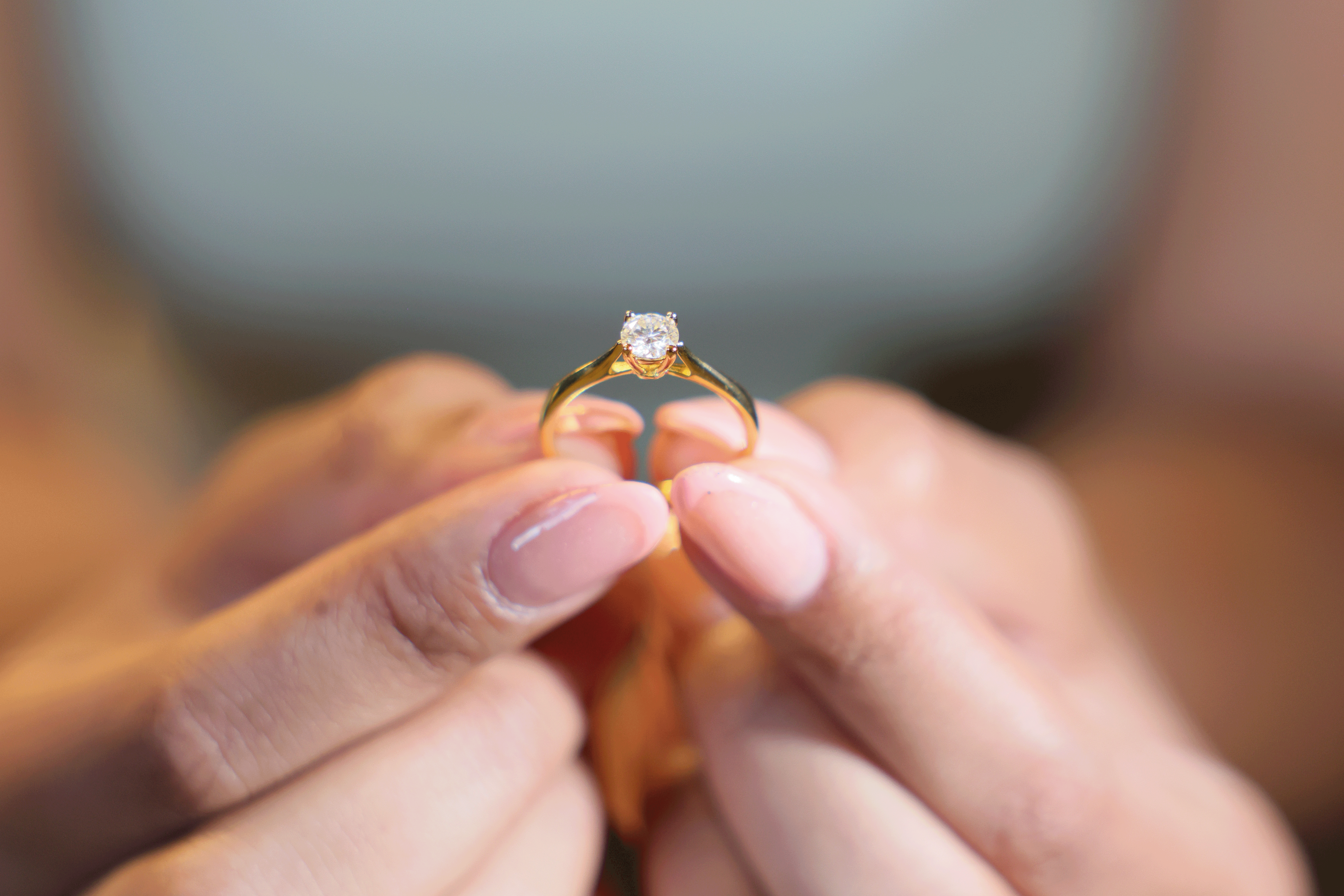 Anillo de compromiso Alma Unida con piedra mosanita 0.50CT