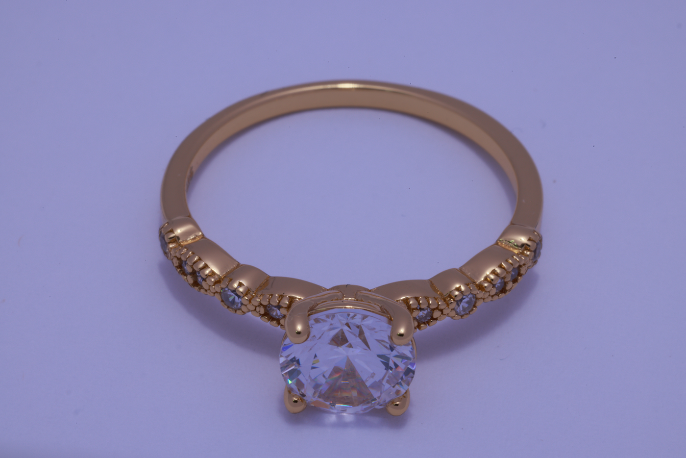 Anillo de compromiso Eco de Ternura con piedra circonia en oro, vermeil o plata 925 — SilverShine (vista 2)