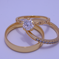 Trio de boda Jardin de promesas - Oro solido