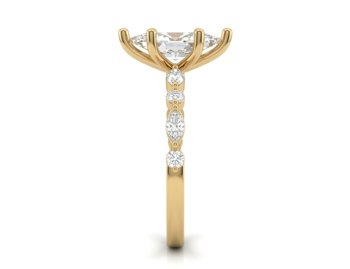 Anillo Destello Marquise · Oro Sólido 10K / 14K / 18K en oro sólido — SilverShine (vista 2)