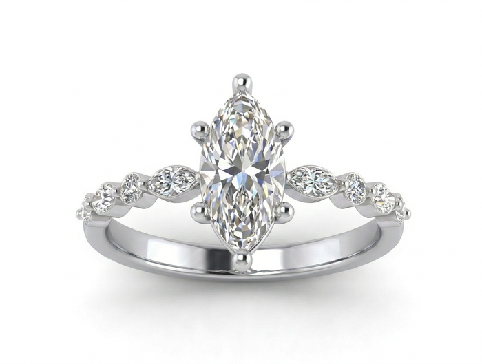 Anillo Destello Marquise con moissanita en plata 925 — SilverShine