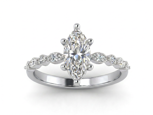 Anillo Destello Marquise con moissanita en plata 925 — SilverShine