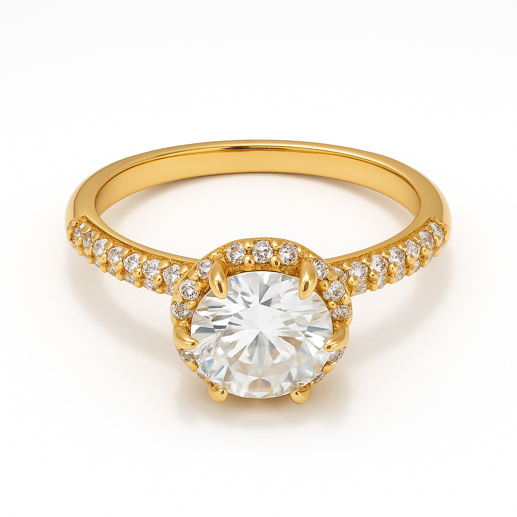 Anillo de compromiso Cumbre de Amor con piedra moissanita 1CT en oro, vermeil o plata 925 — SilverShine