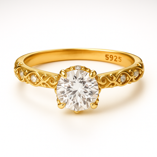Anillo de compromiso Jardin de Promesa con piedra mosanita