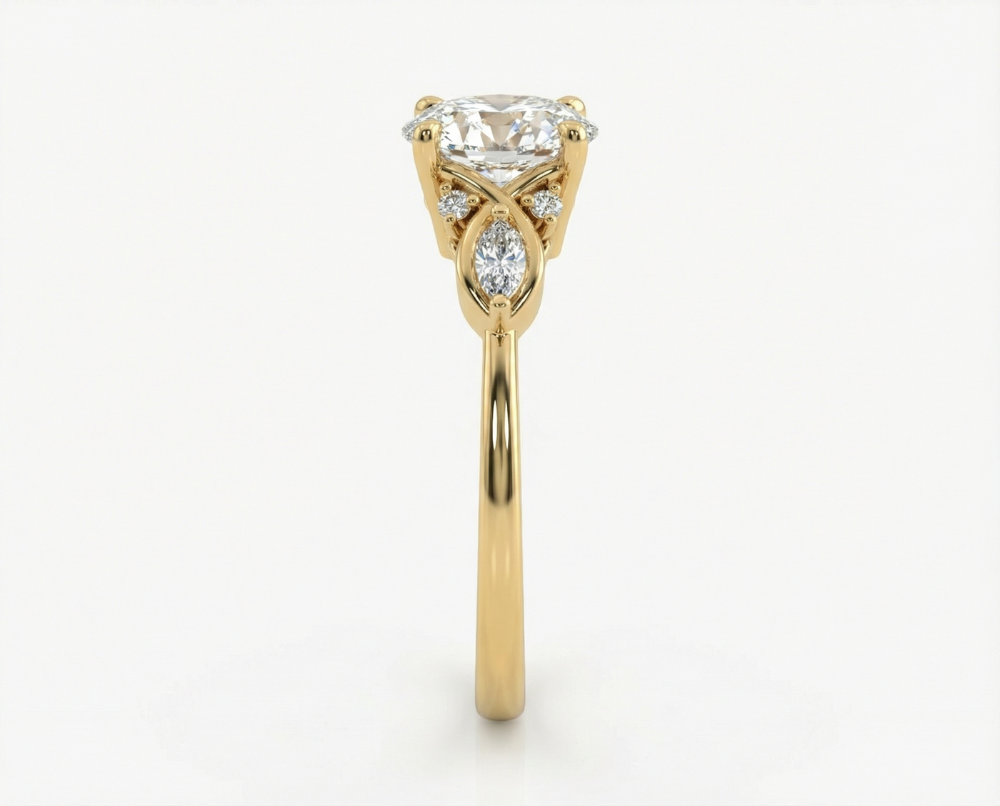 Trío de Boda Jardín de Luz · Set Completo en Vermeil de Oro con Zirconia en oro vermeil 18K — SilverShine (vista 4)