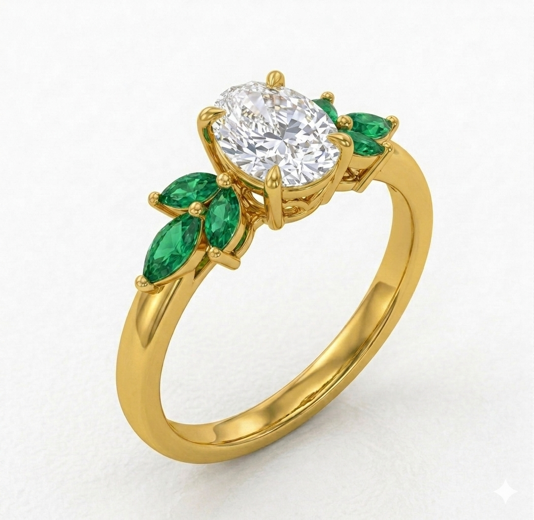 Jardín de Esmeralda · Moissanita, diamante y esmeraldas en oro, vermeil o plata 925 — SilverShine