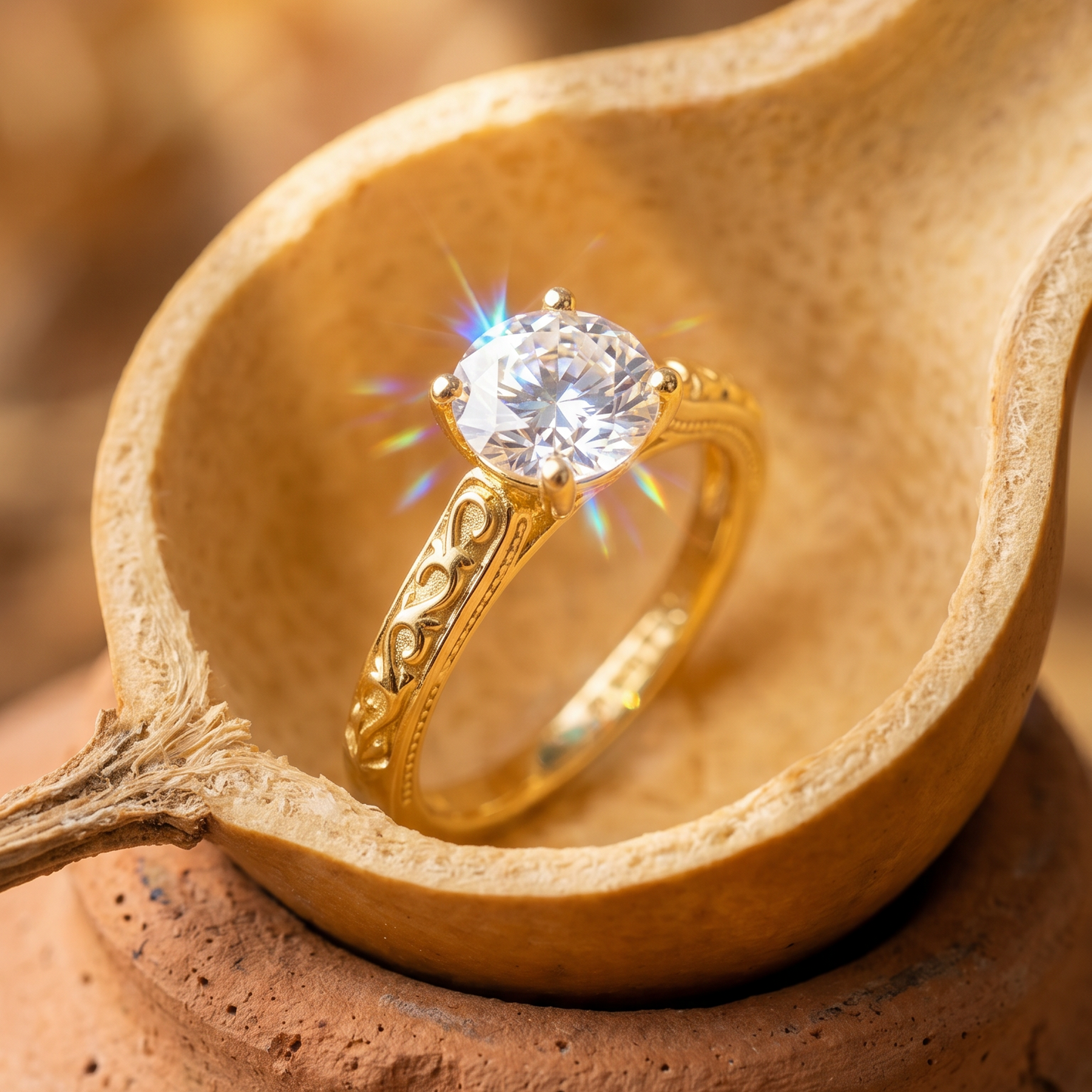 Trío de Boda Herencia de Amor — Set Completo en Vermeil de Oro con Zirconia