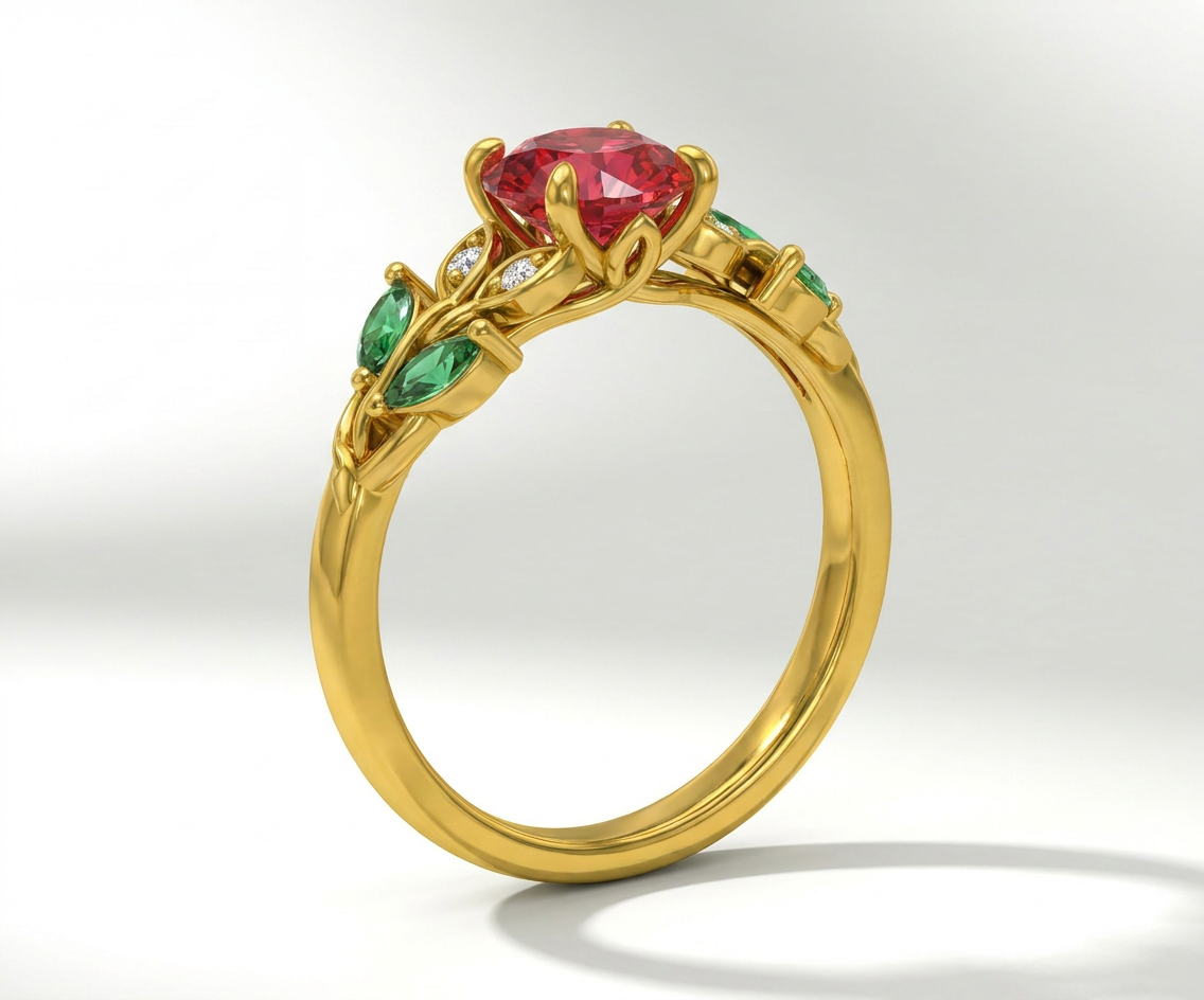 Rosa Eterna - Ruby, Esmeralda y diamante