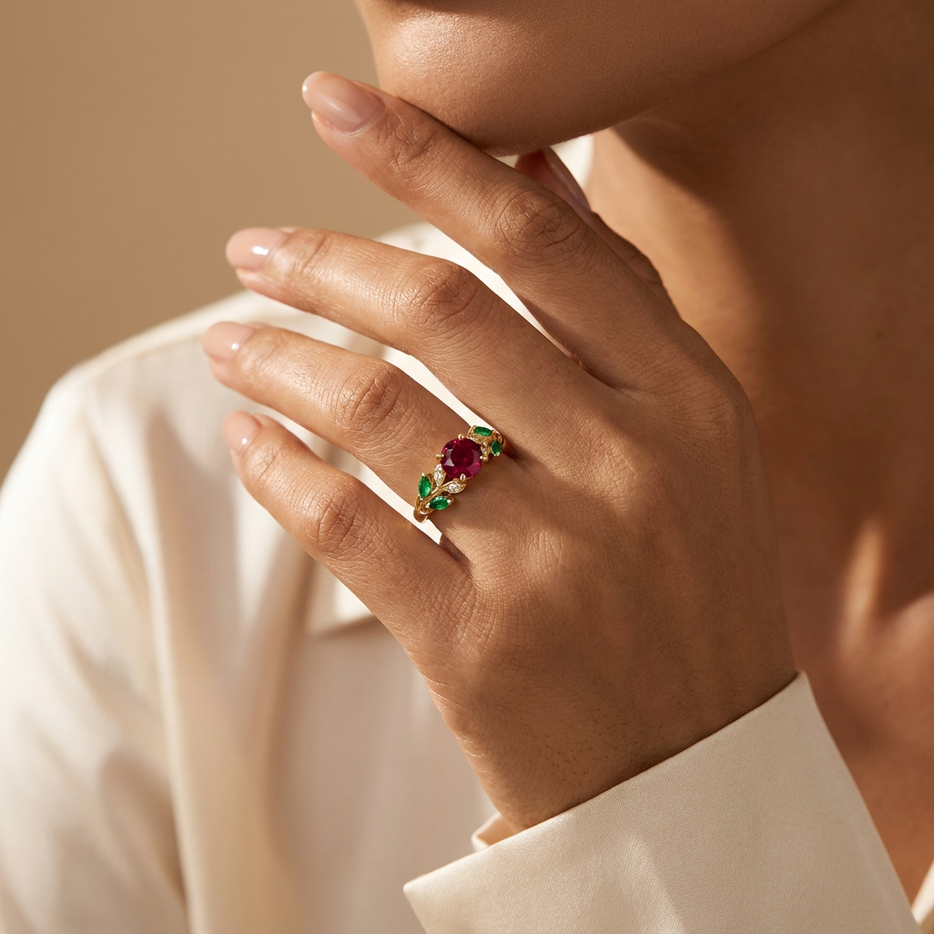 Rosa Eterna - Ruby, Esmeralda y diamante