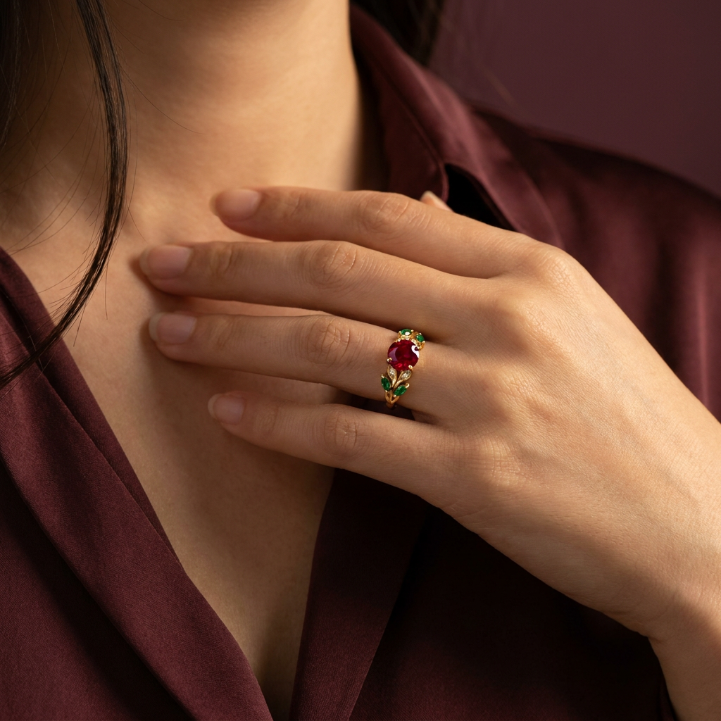 Rosa Eterna - Ruby, Esmeralda y diamante