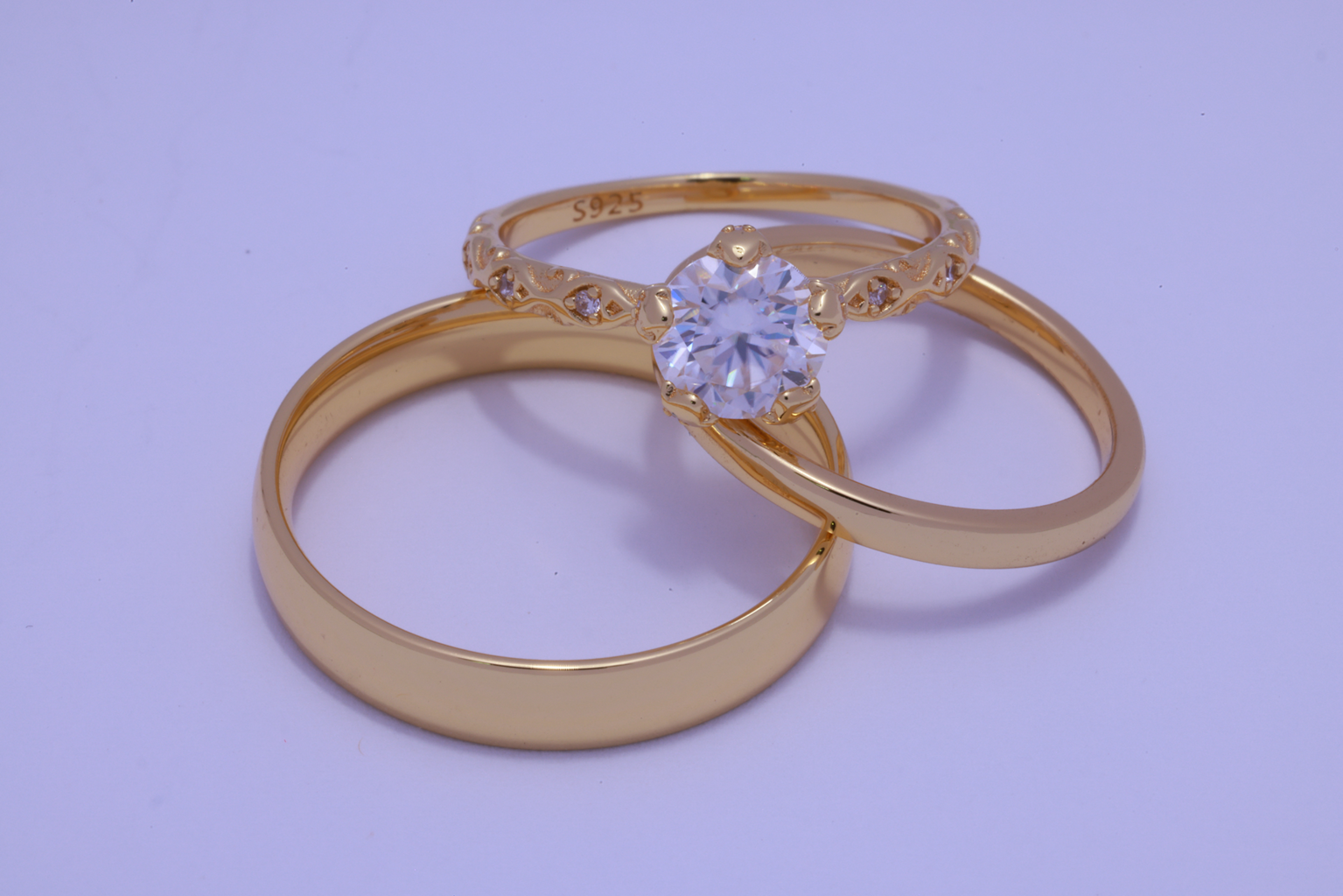 Trio de boda Jardin de promesas - Oro solido