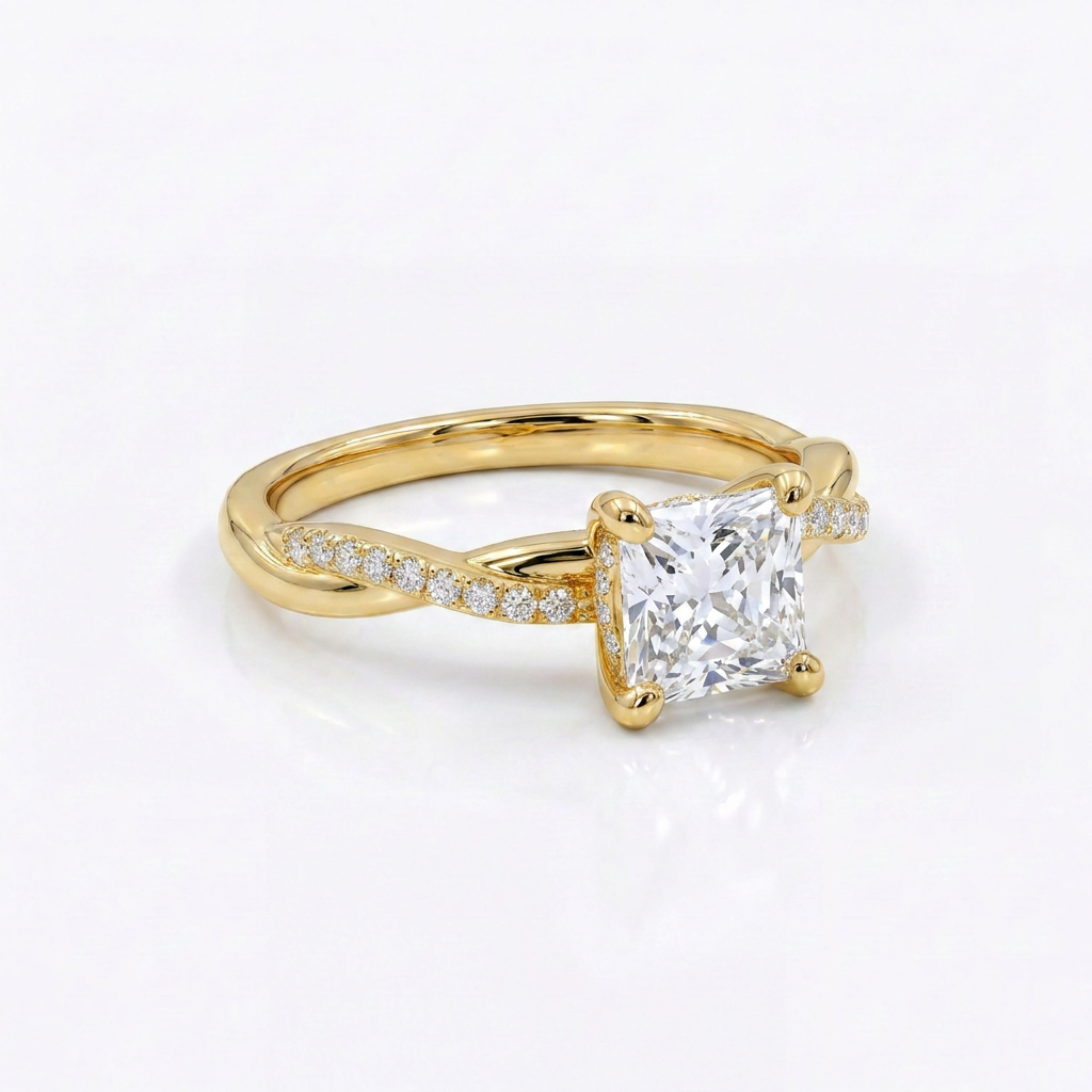 Trío de Boda Lazo Eterno · Set Completo en Vermeil de Oro con Zirconia en oro vermeil 18K — SilverShine (vista 4)
