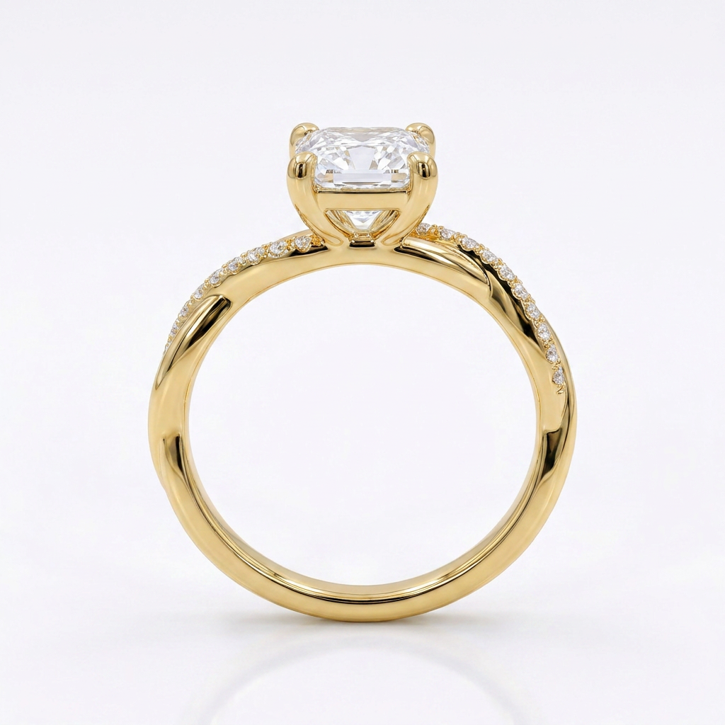 Trío de Boda Lazo Eterno · Set Completo en Vermeil de Oro con Zirconia en oro vermeil 18K — SilverShine (vista 5)