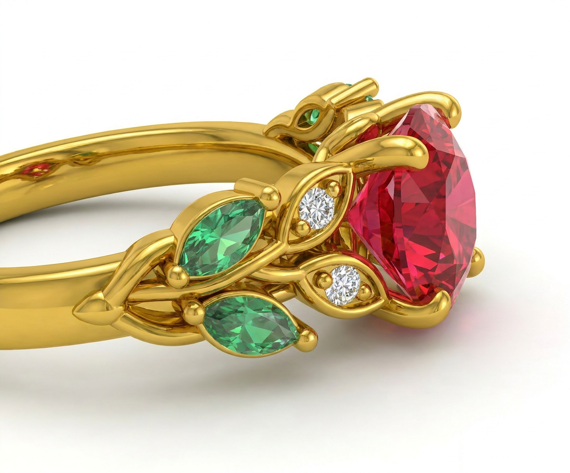 Rosa Eterna - Ruby, Esmeralda y diamante