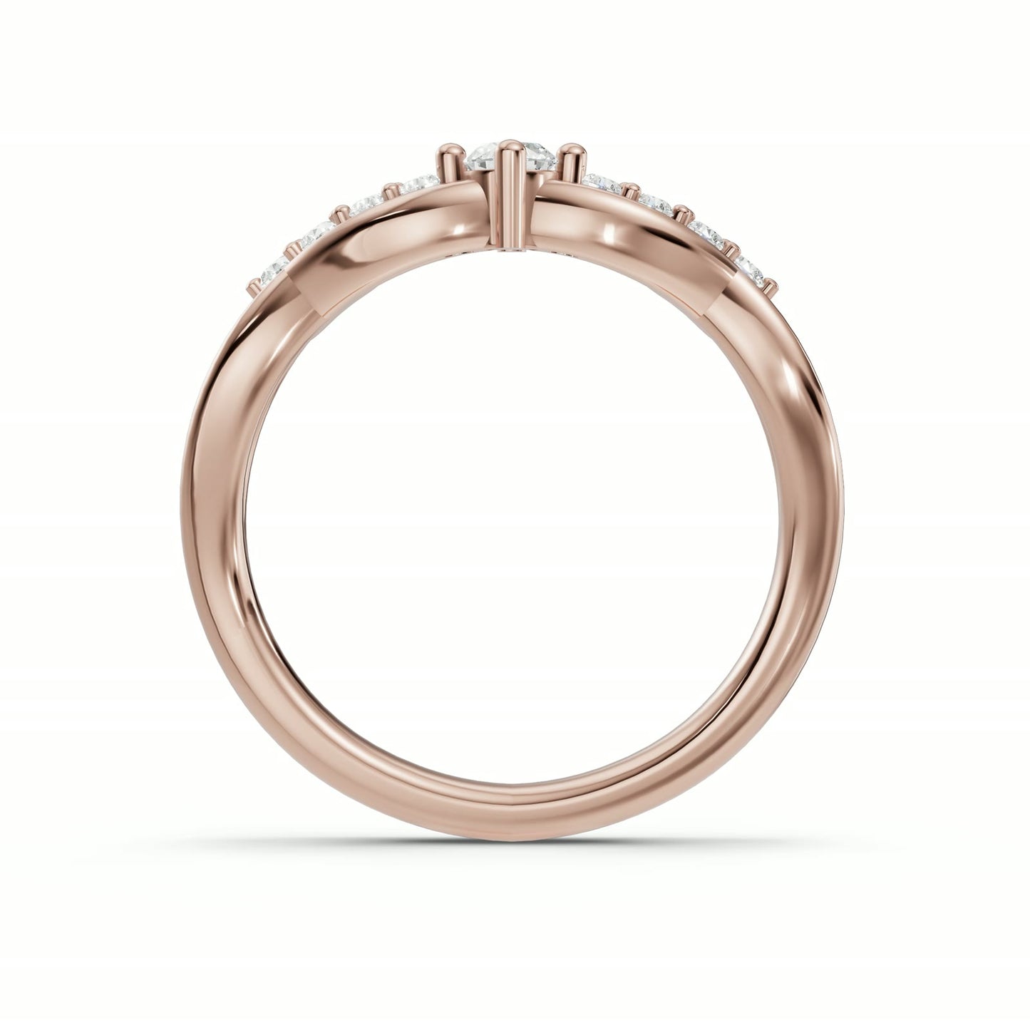 Jardín de Luz - Wedding Band en oro rosa, perfil
