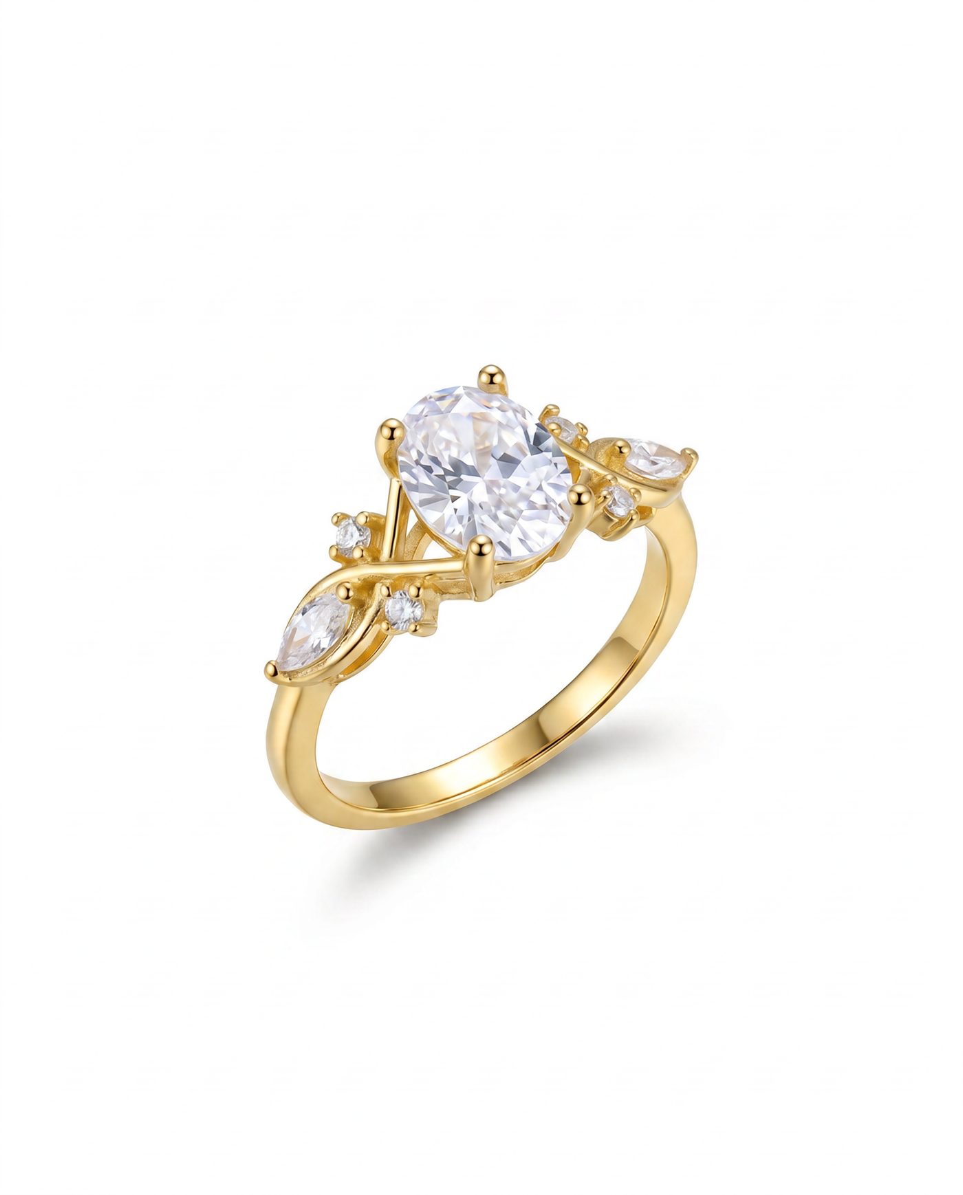 Trío de Boda Jardín de Luz · Set Completo en Vermeil de Oro con Zirconia en oro vermeil 18K — SilverShine (vista 3)