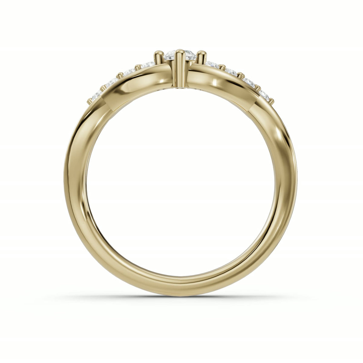 Jardín de Luz - Wedding Band en oro amarillo, perfil