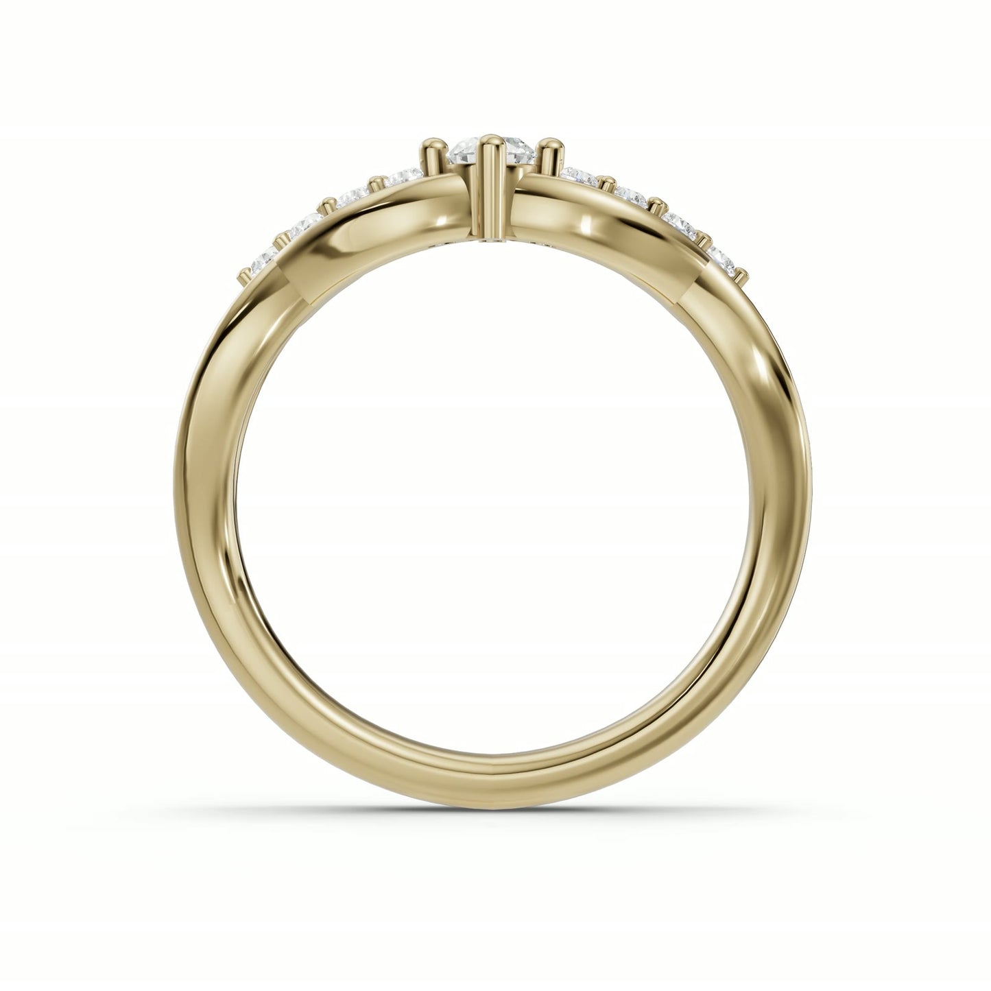 Jardín de Luz - Wedding Band en oro amarillo, perfil