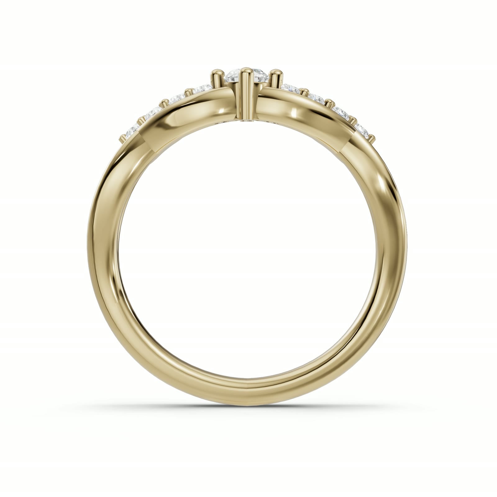Jardín de Luz - Wedding Band en oro amarillo, perfil