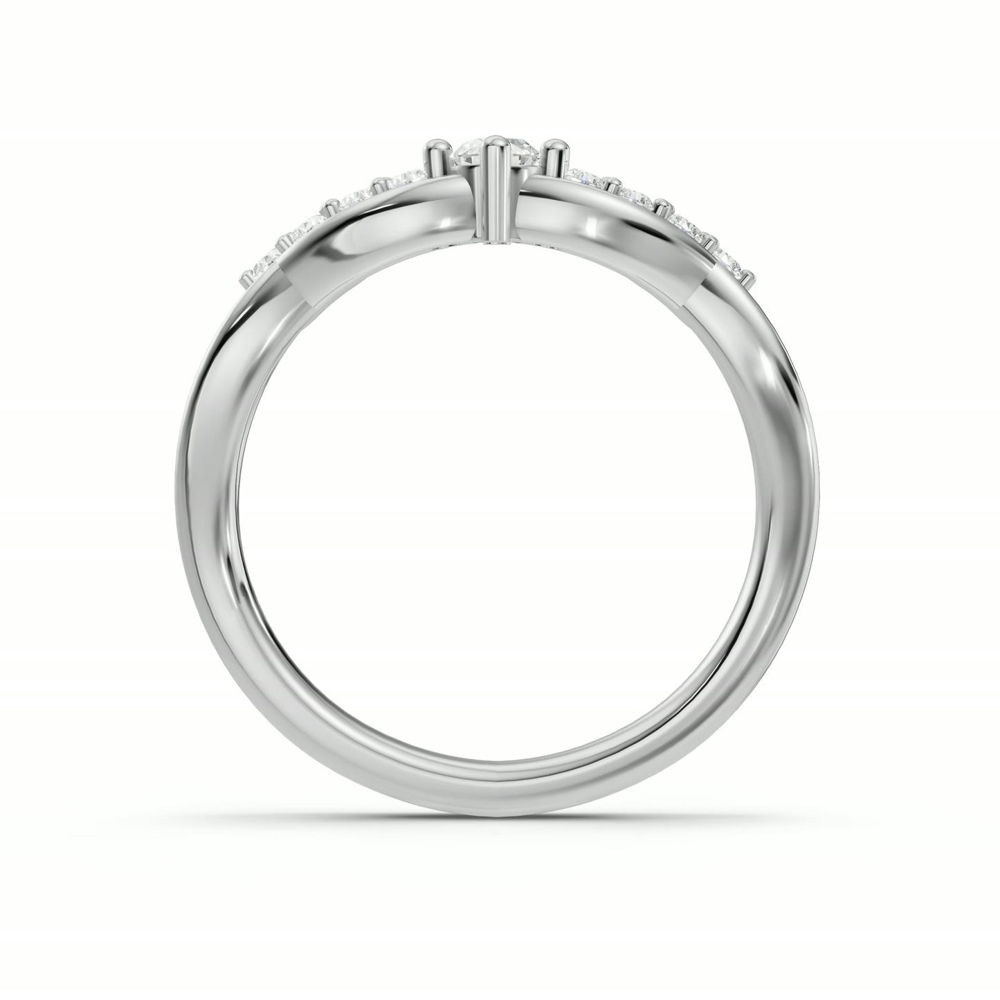 Jardín de Luz - Wedding Band en oro blanco, perfil