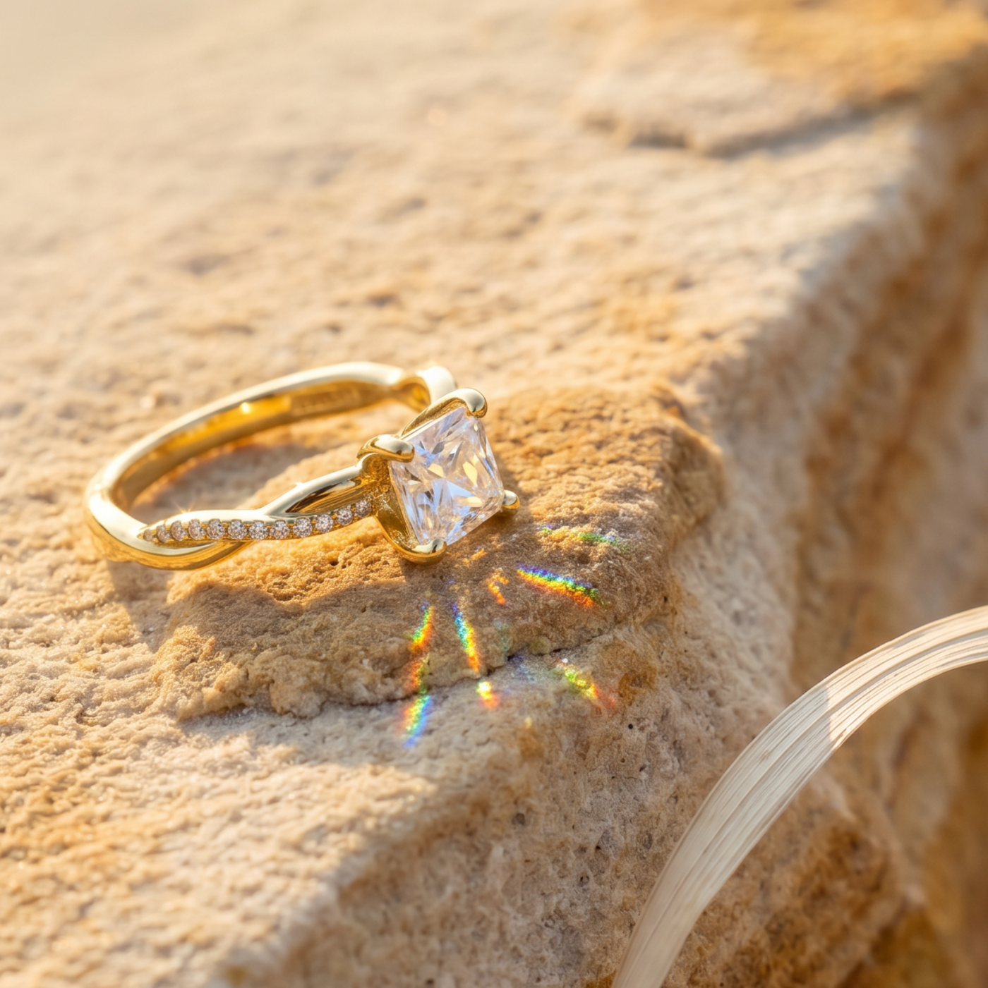 Trío de Boda Lazo Eterno · Set Completo en Vermeil de Oro con Zirconia en oro vermeil 18K — SilverShine (vista 6)