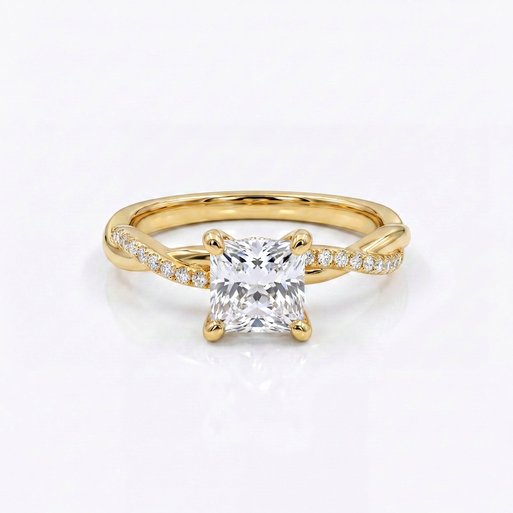Trío de Boda Lazo Eterno · Set Completo en Vermeil de Oro con Zirconia en oro vermeil 18K — SilverShine (vista 3)
