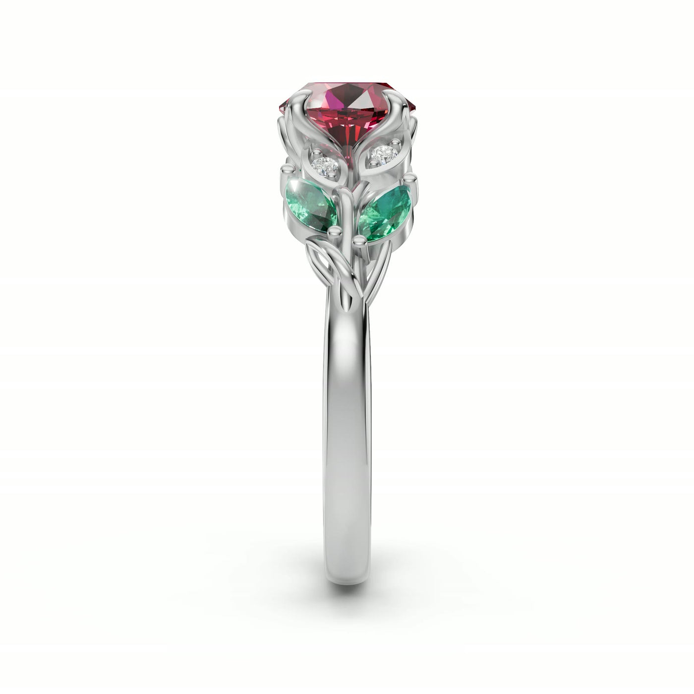 Rosa Eterna en oro blanco, lado