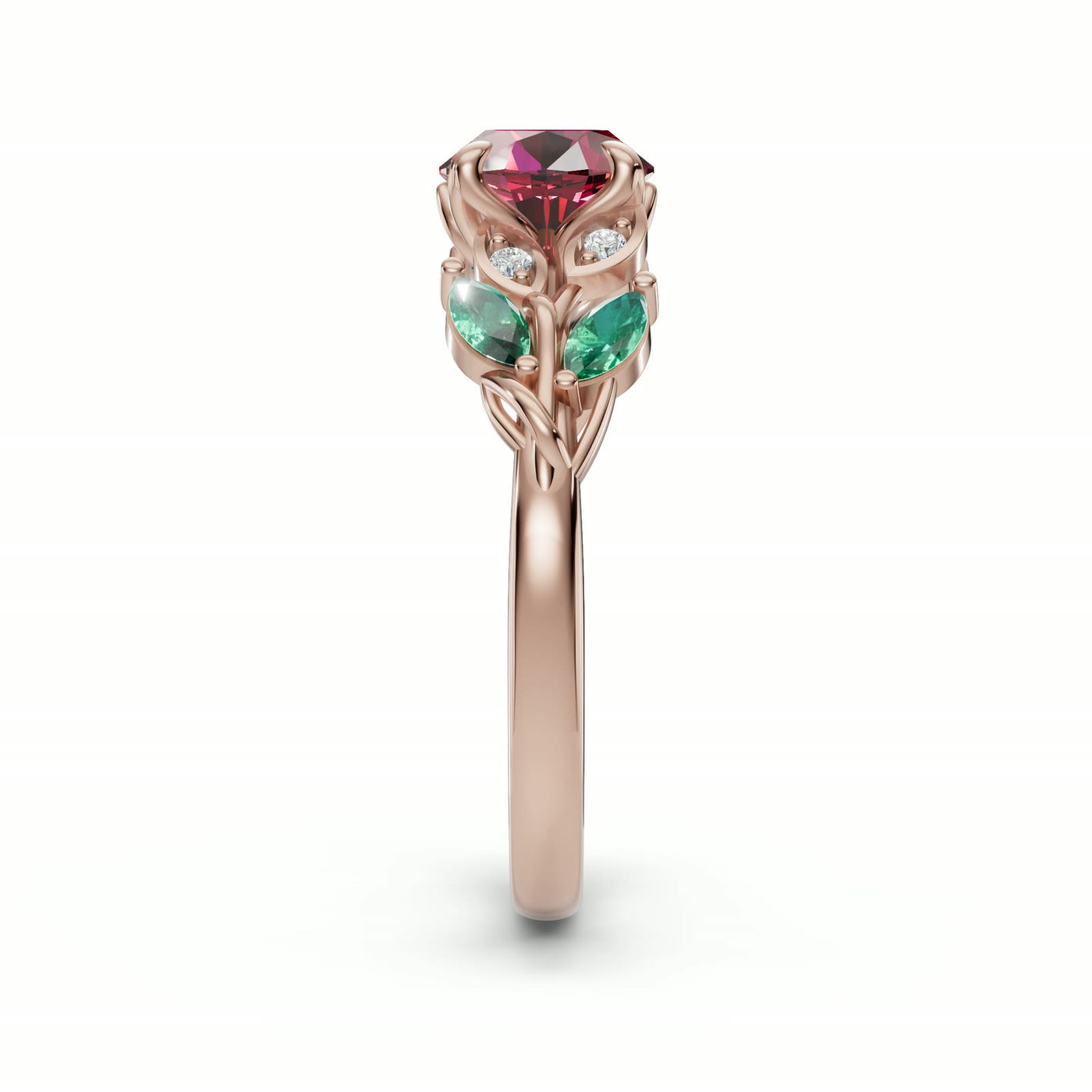 Rosa Eterna en oro rosa, lado